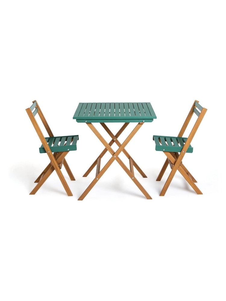 La Redoute Intérieurs 3 Piece Green Eucalyptus Dudena Acacia Garden Furniture Set - Image 2 of 6
