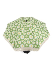La Redoute Intérieurs Green/White Larna Patterned Fringed Parasol - Image 4 of 5