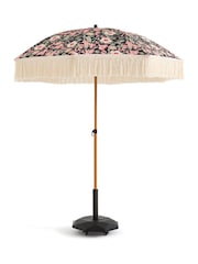 La Redoute Intérieurs Navy Pink Larna Patterned Fringed Parasol - Image 1 of 5