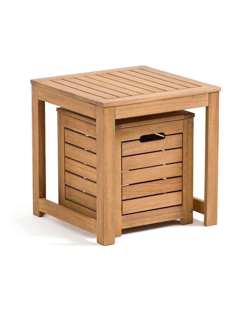 La Redoute Intérieurs Acacia Garden Stool and Storage Chest - Image 2 of 5