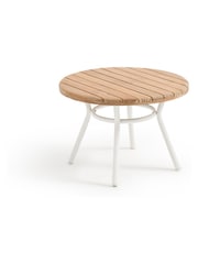 La Redoute Intérieurs White Natural Chassagne Solid Teak  Aluminium Garden Coffee Table - Image 2 of 5