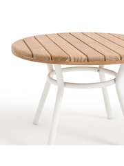 La Redoute Intérieurs White Natural Chassagne Solid Teak  Aluminium Garden Coffee Table - Image 4 of 5