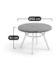 La Redoute Intérieurs White Natural Chassagne Solid Teak  Aluminium Garden Coffee Table - Image 5 of 5