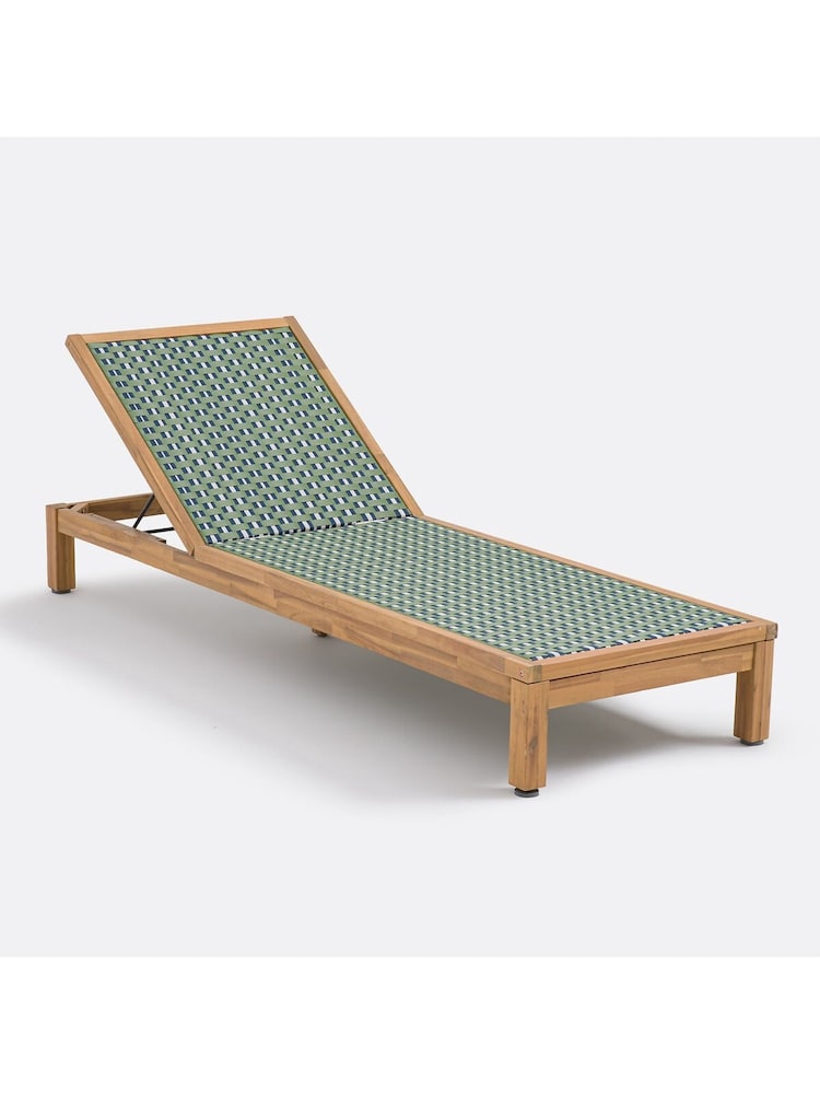 La Redoute Intérieurs Multicolour Briana Sun Lounger in Acacia and Woven Resin - Image 2 of 6