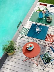 La Redoute Intérieurs Green Eucalyptus Ozevan Rectangular Folding Metal Garden Table - Image 1 of 4