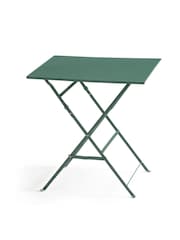 La Redoute Intérieurs Green Eucalyptus Ozevan Square Folding Metal Garden Table - Image 1 of 3