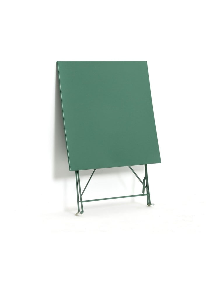 La Redoute Intérieurs Green Eucalyptus Ozevan Square Folding Metal Garden Table - Image 2 of 3