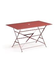 La Redoute Intérieurs Terracotta Ozevan Rectangular Folding Metal Garden Table - Image 1 of 3