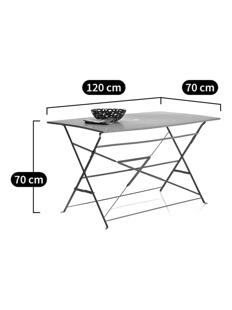La Redoute Intérieurs Terracotta Ozevan Rectangular Folding Metal Garden Table - Image 3 of 3