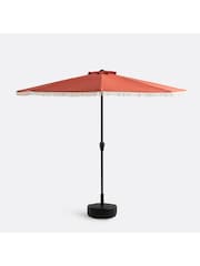 La Redoute Intérieurs Terracotta Medio Fringed Balcony Half Parasol - Image 1 of 5
