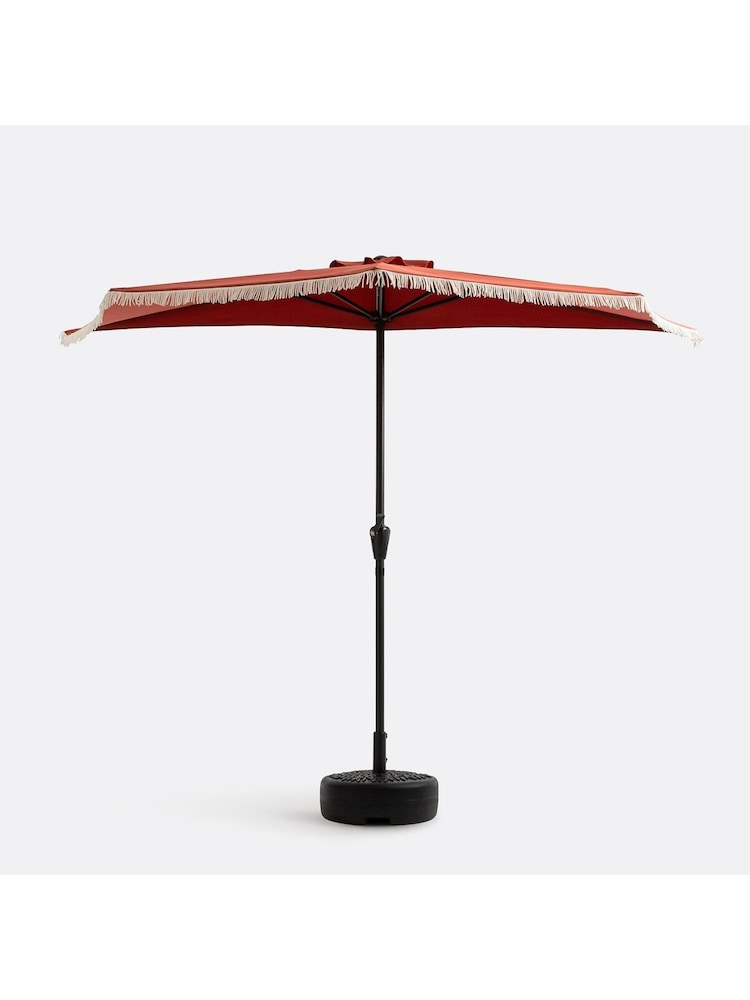 La Redoute Intérieurs Terracotta Medio Fringed Balcony Half Parasol - Image 2 of 5