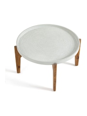 La Redoute Intérieurs Grey Natural Medan Cement Fibre and Acacia Outdoor Side Table - Image 3 of 5