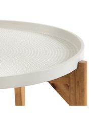 La Redoute Intérieurs Grey Natural Medan Cement Fibre and Acacia Outdoor Side Table - Image 4 of 5