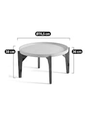 La Redoute Intérieurs Grey Natural Medan Cement Fibre and Acacia Outdoor Side Table - Image 5 of 5