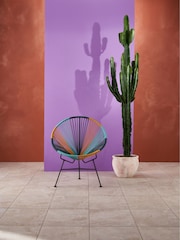 La Redoute Intérieurs Purple Green Selya Woven Resin Garden Armchair - Image 1 of 6