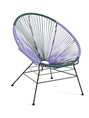 La Redoute Intérieurs Purple Green Selya Woven Resin Garden Armchair - Image 2 of 6