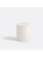 La Redoute Intérieurs White Mireno Cement Fibre Garden Side Table - Image 1 of 4