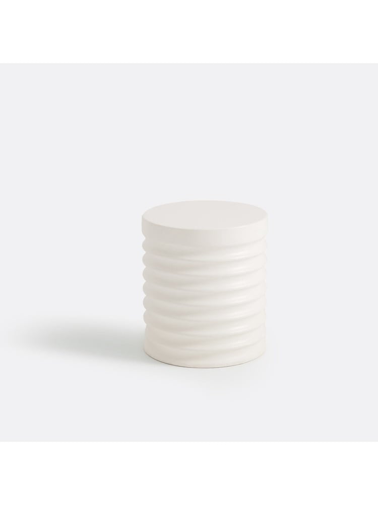 La Redoute Intérieurs White Mireno Cement Fibre Garden Side Table - Image 1 of 4