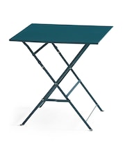 La Redoute Intérieurs Blue Ozevan Square Folding Metal Garden Table - Image 2 of 4