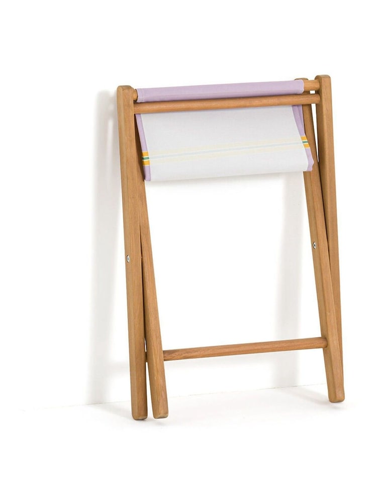 La Redoute Intérieurs Purple Stripe Veniza Acacia and Canvas Directors Chair - Image 2 of 5
