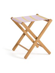 La Redoute Intérieurs Purple Stripe Veniza Acacia and Canvas Directors Chair - Image 3 of 5