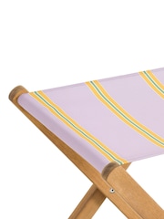 La Redoute Intérieurs Purple Stripe Veniza Acacia and Canvas Directors Chair - Image 4 of 5