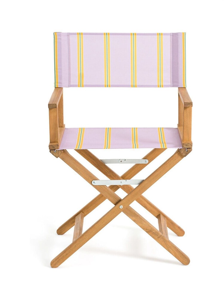La Redoute Intérieurs Purple Stripe Veniza Acacia & Canvas Directors Chair - Image 1 of 4 La Redoute Intérieurs Purple Stripe Veniza Acacia & Canvas Directors Chair - Image 1 of 4