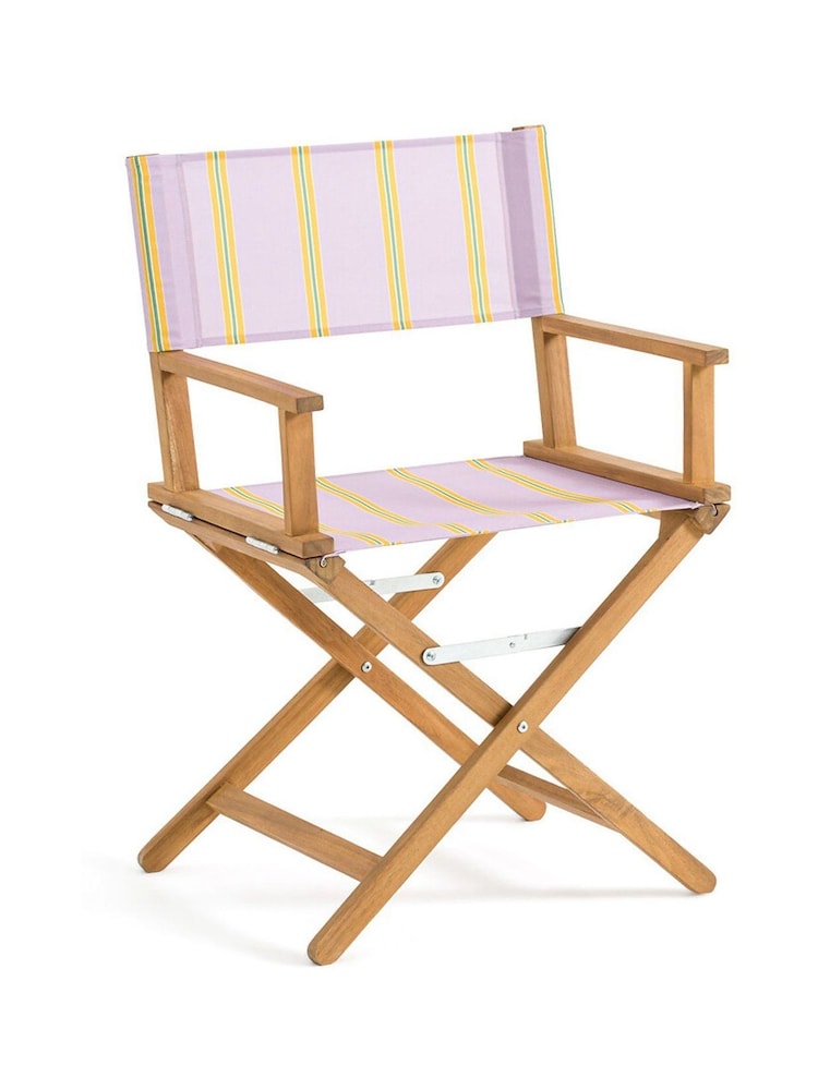 La Redoute Intérieurs Purple Stripe Veniza Acacia & Canvas Directors Chair - Image 2 of 4 La Redoute Intérieurs Purple Stripe Veniza Acacia & Canvas Directors Chair - Image 2 of 4