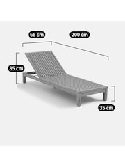 La Redoute Intérieurs Pink Briana Sun Lounger in Acacia and Woven Resin - Image 6 of 6