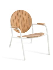 La Redoute Intérieurs White Natural Chassagne Solid Teak and Aluminium Garden Armchair - Image 2 of 6