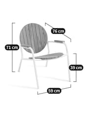 La Redoute Intérieurs White Natural Chassagne Solid Teak and Aluminium Garden Armchair - Image 6 of 6
