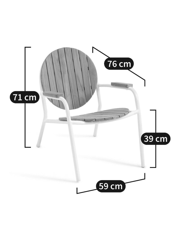 La Redoute Intérieurs White Natural Chassagne Solid Teak and Aluminium Garden Armchair - Image 6 of 6