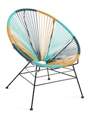 La Redoute Intérieurs Green Selya Woven Resin Garden Armchair - Image 2 of 5