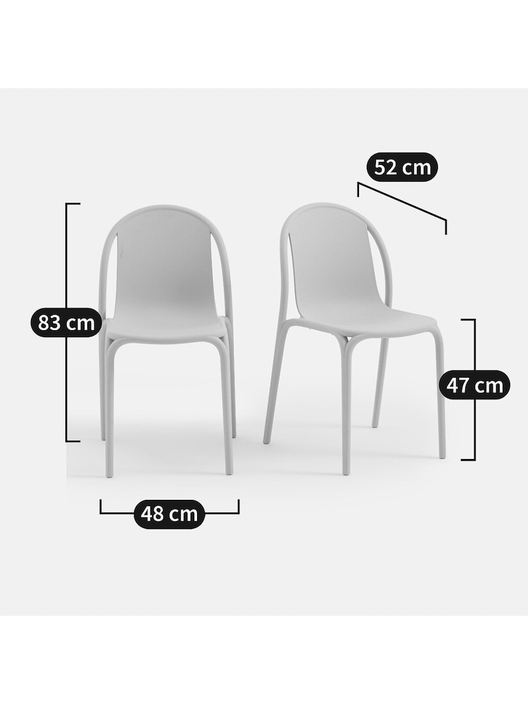 La Redoute Intérieurs Set of 2 Pebble Polypropylene Brooklyn Garden Chairs - Image 5 of 5
