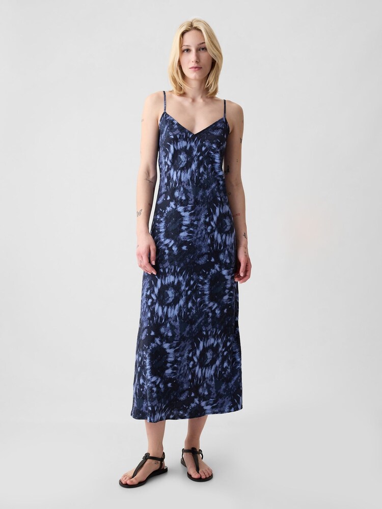 Gap Blue Slip Midi Dress - Image 1 of 5 Gap Blue Slip Midi Dress - Image 1 of 5