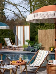 La Redoute Intérieurs Ochre Biara Fringed Parasol Garden Umbrella - Image 1 of 6