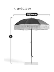 La Redoute Intérieurs Ochre Biara Fringed Parasol Garden Umbrella - Image 6 of 6