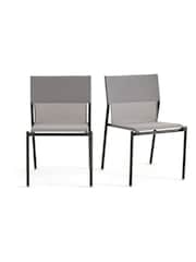 La Redoute Intérieurs Set of 2 Pearl Grey Zory Aluminium Garden Chairs - Image 1 of 5