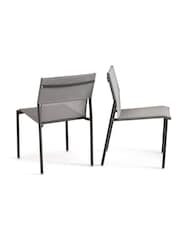 La Redoute Intérieurs Set of 2 Pearl Grey Zory Aluminium Garden Chairs - Image 4 of 5