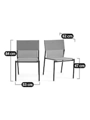 La Redoute Intérieurs Set of 2 Pearl Grey Zory Aluminium Garden Chairs - Image 5 of 5