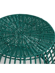 La Redoute Intérieurs Green Kamila 60cm Diameter Woven Resin Garden Coffee Table - Image 3 of 6