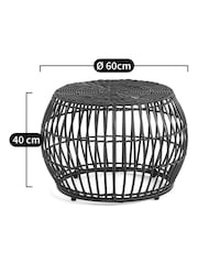 La Redoute Intérieurs Green Kamila 60cm Diameter Woven Resin Garden Coffee Table - Image 6 of 6