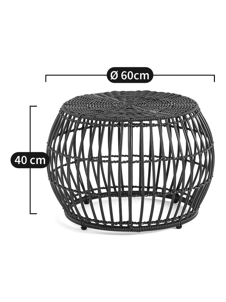 La Redoute Intérieurs Green Kamila 60cm Diameter Woven Resin Garden Coffee Table - Image 6 of 6