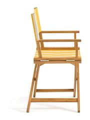 La Redoute Intérieurs Yellow Stripe Veniza Acacia & Canvas Directors Chair - Image 3 of 5