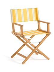 La Redoute Intérieurs Yellow Stripe Veniza Acacia & Canvas Directors Chair - Image 4 of 5