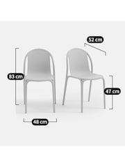 La Redoute Intérieurs Set of 2 Black Polypropylene Brooklyn Garden Chairs - Image 4 of 5