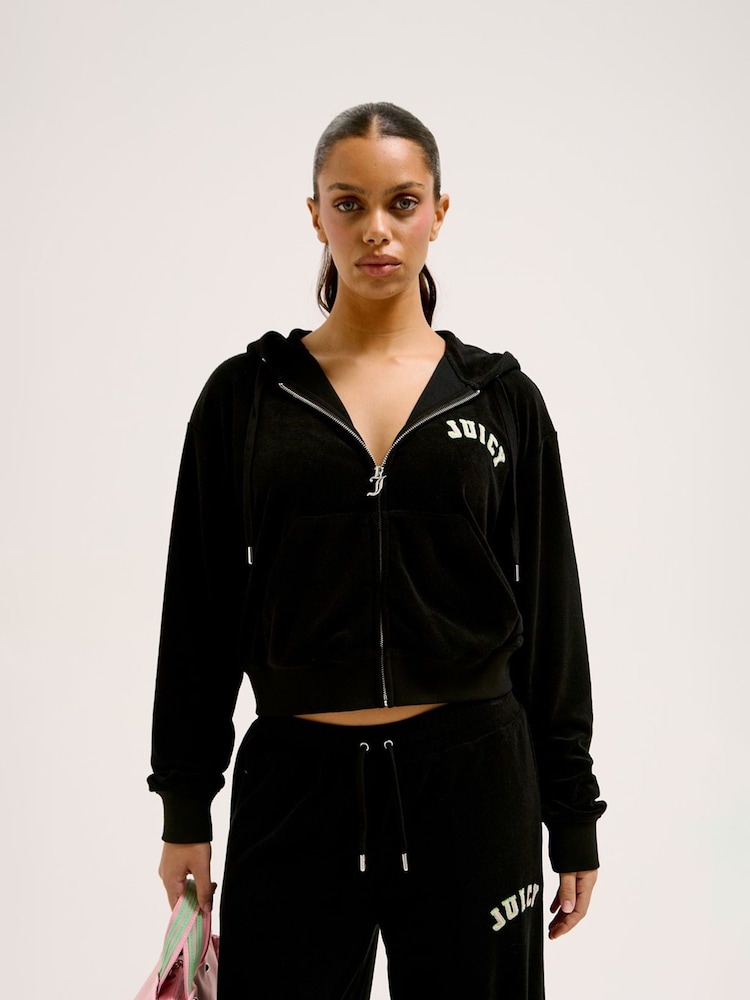 Juicy Couture Black Nala Collegiate Hoodie - Image 1 of 4