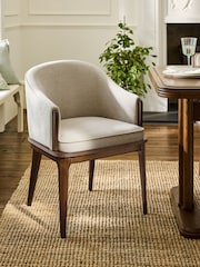 Laura Ashley Hundon Chenille Natural Barcombe Arm Carver Dining Chair - Image 1 of 7