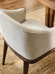 Laura Ashley Hundon Chenille Natural Barcombe Arm Carver Dining Chair - Image 3 of 7