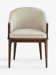 Laura Ashley Hundon Chenille Natural Barcombe Arm Carver Dining Chair - Image 4 of 7